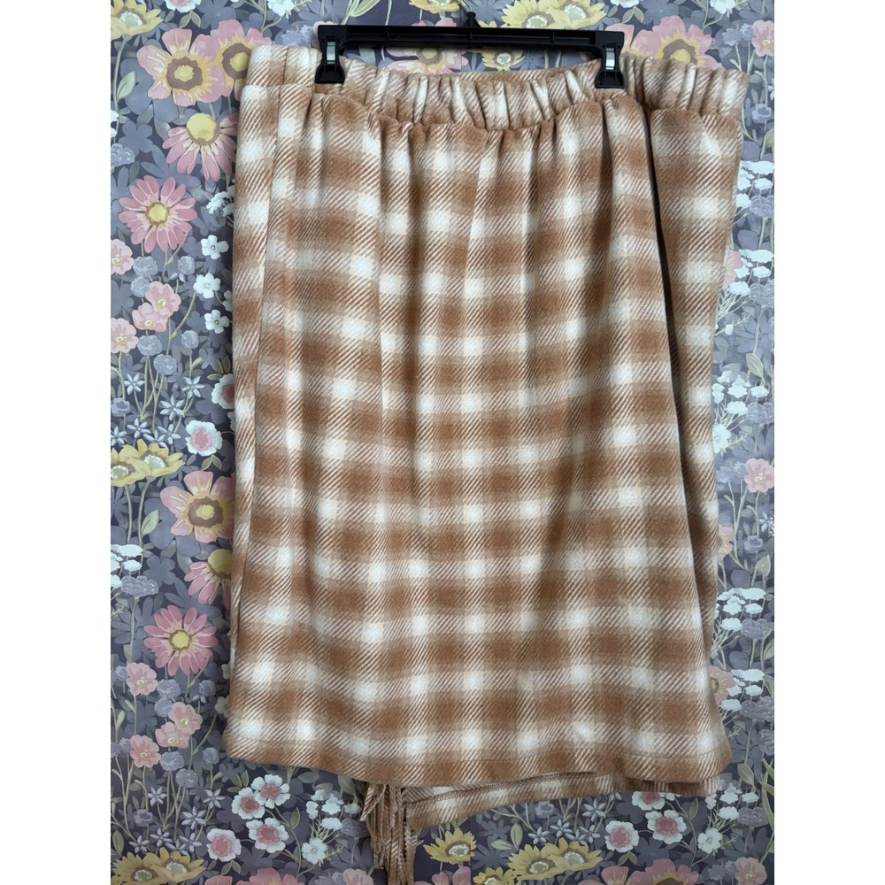 Time and Tru Plaid Fringe‎ Asymmetrical Midi Skirt Women's XXL 20 Tan White - Picture 10 of 10
